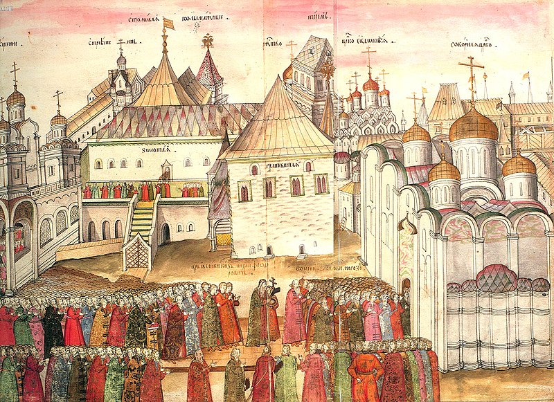 Соборная площадь Московского Кремля. Слева, в подклете. Фото из книги «Государственная Оружейная палата», 1988