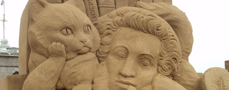 Юбилейный фестиваль песчаных скульптур посвятят Невскому, Пушкину и Гагарину