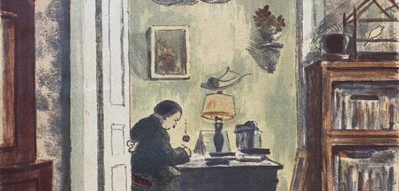 Обложка: Миней Кукс «Кабинет писателя Виталия Бианки». 