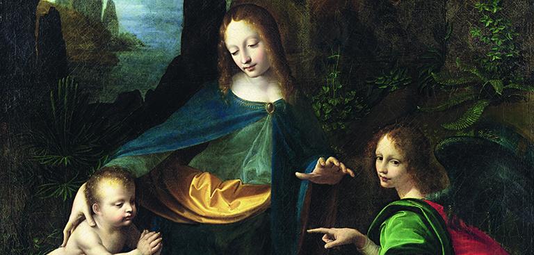 Обложка: Леонардо да Винчи и мастерская. Мадонна в скалах, холст (переведена с дерева), масло, 1508–1512. Музей христианской культуры.