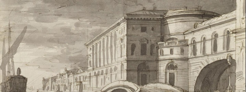Обложка: Пьетро Гонзага. Вид Эрмитажного театра. Эскиз занавеса. 1802.