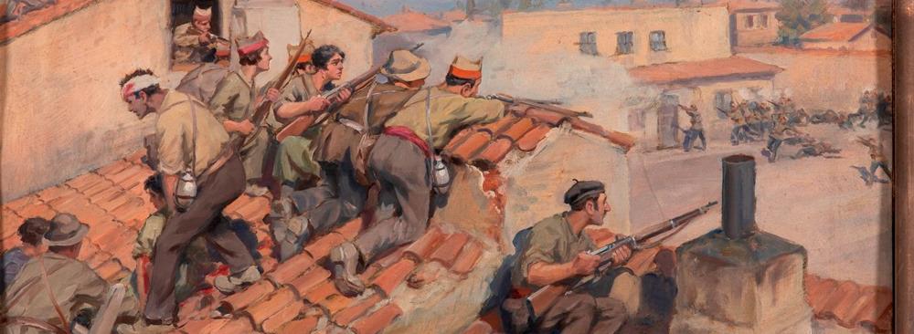 Обложка: Иван Владимиров. «Бой под Мадридом. Оборона города». 1936.