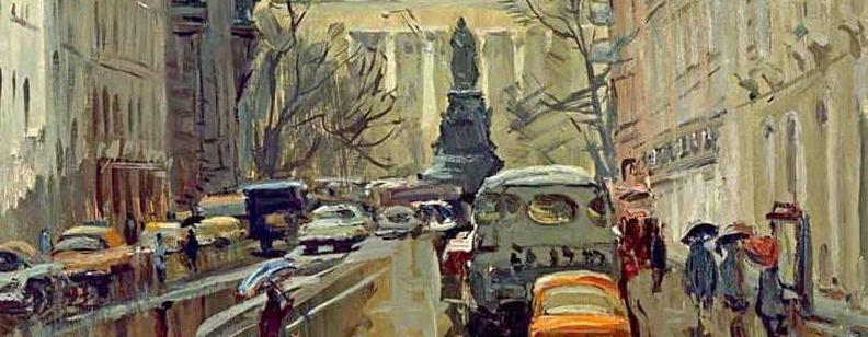 Обложка: Александр Семёнов (1922-1984). «Малая Садовая улица в Ленинграде» (1979).