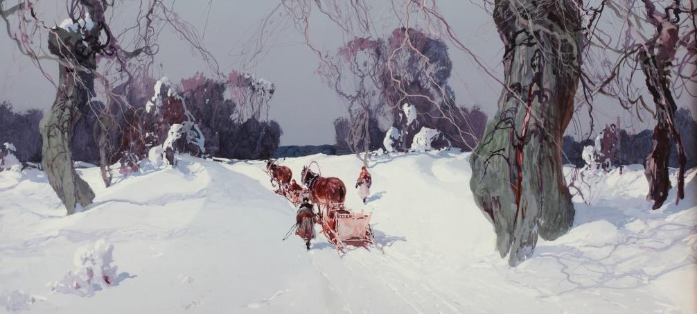 Обложка: Степан Колесников «Зимняя поездка». 1930. 