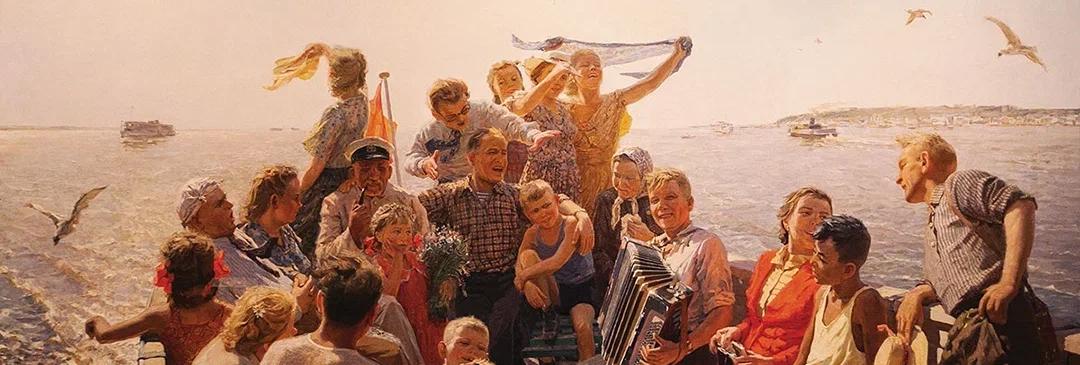 Обложка: Алексей Варламов. По Волге широкой (1954).