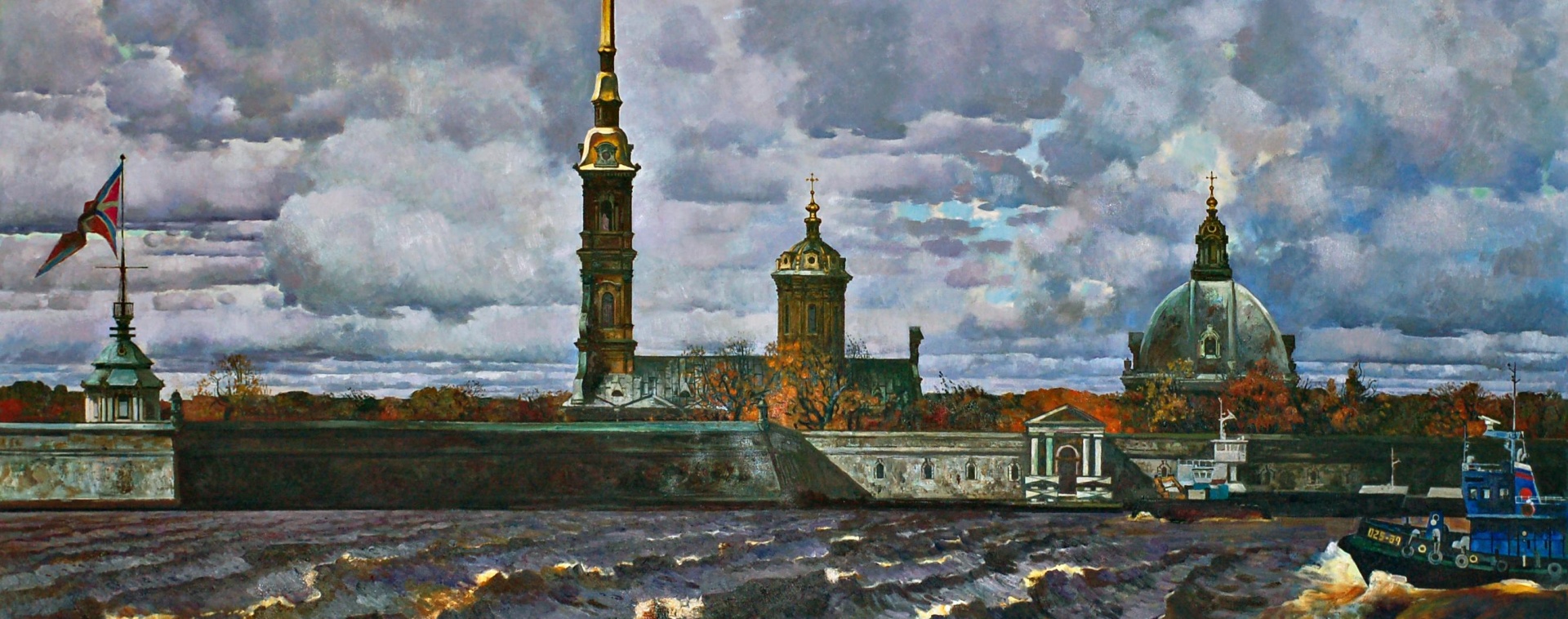 Обложка: Андрей Блиок. Бурный день на Неве. 2009.