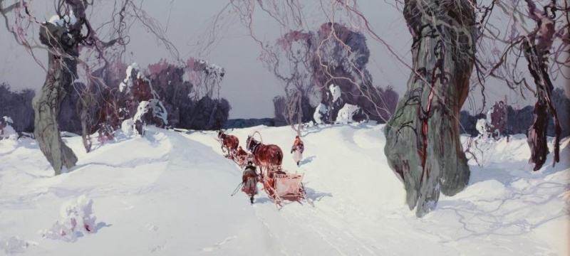 Обложка: Степан Колесников «Зимняя поездка». 1930. 