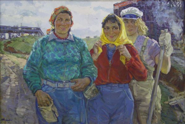 Виктор Куделькин «Красавицы КАМАЗа». Правообладатель: Государственный музей изобразительных искусств Республики Татарстан (Казань). Виктор Куделькин «Красавицы КАМАЗа». Правообладатель: Государственный музей изобразительных искусств Республики Татарстан (Казань).