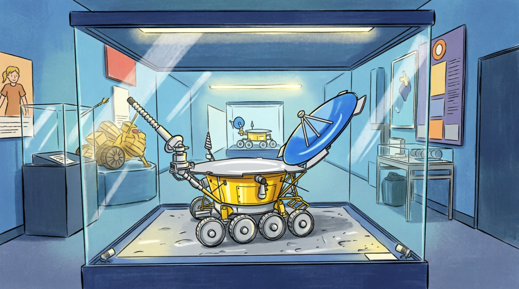 Экспозиция музея космонавтики и ракетной техники им. В.П. Глушко. Фото: нейросеть.