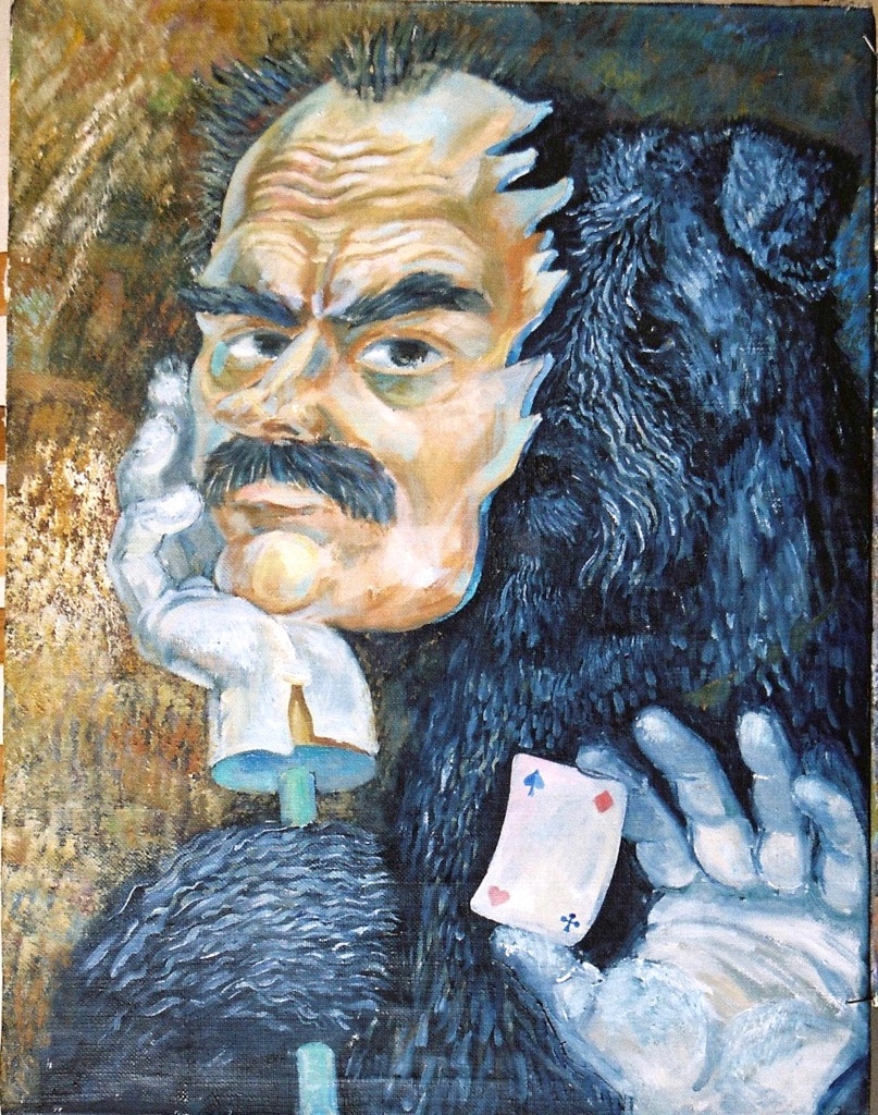 3.	Владимир Верещагин. Автопортрет Ольби с маской хозяина. 1993