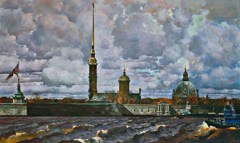 Бурный день на Неве. 2009.