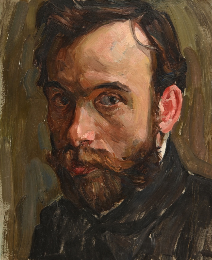 С. Я. Шлейфер. Портрет молодого человека. 1910-е. Картон, масло. ГМИ СПб..jpg
