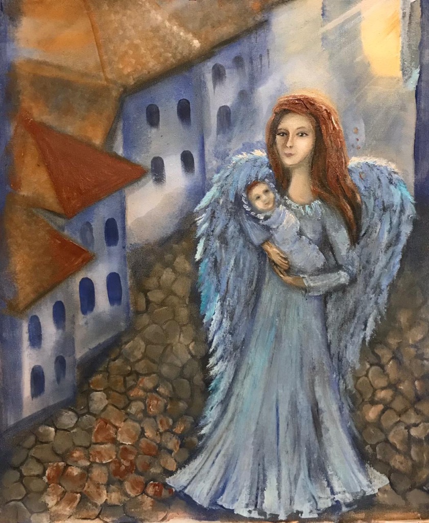 Ангел идет по улице. Автор: Людмила Морина.