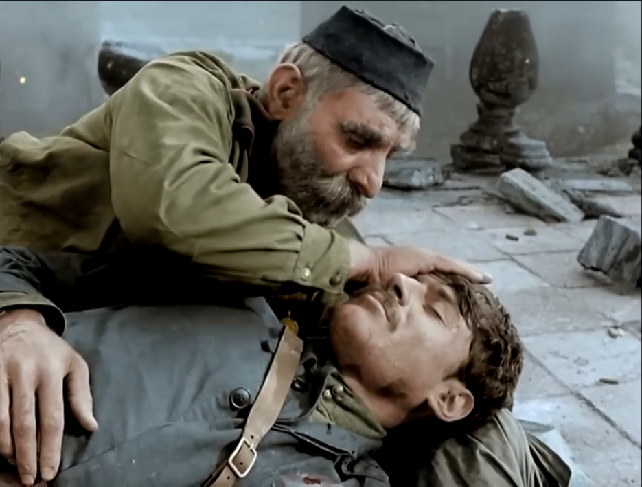 Кадр из фильма «Отец солдата» (1964). Кадр из фильма «Отец солдата» (1964) режиссёра Резо Чхеидзе.