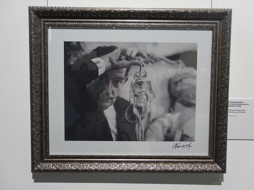 Сальвадор Дали со скелетом морского дьявола, 1955. Оригинальная фотография Люка Фурноля