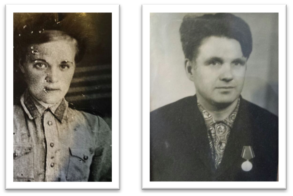 Слева: Анна Михайловна Терентьева (Сидорова) (1923 – 1999). Справа: Константин Прокофьевич ТЕРЕНТЬЕВ (супруг сестры) (1927 –1989). Из личного архива Светланы Клевцовой.