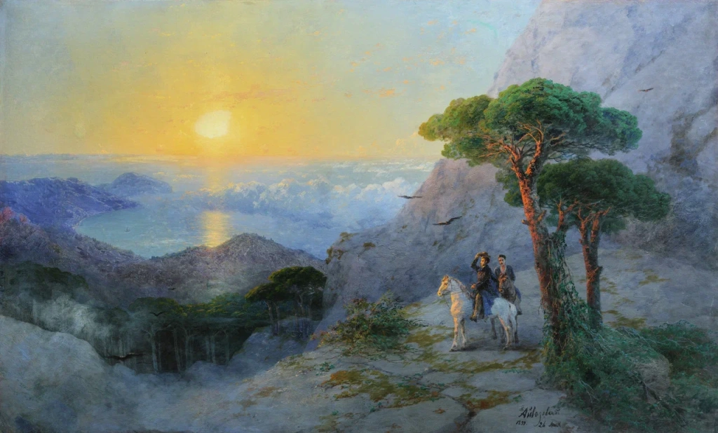 Айвазовский И.К. Пушкин на вершине Ай-Петри при восходе солнца. 1899.