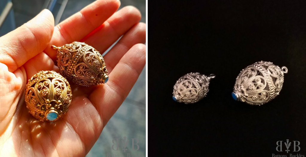 Пуговица «Дыня». Это копия пуговицы XVII в. из Смоленска.