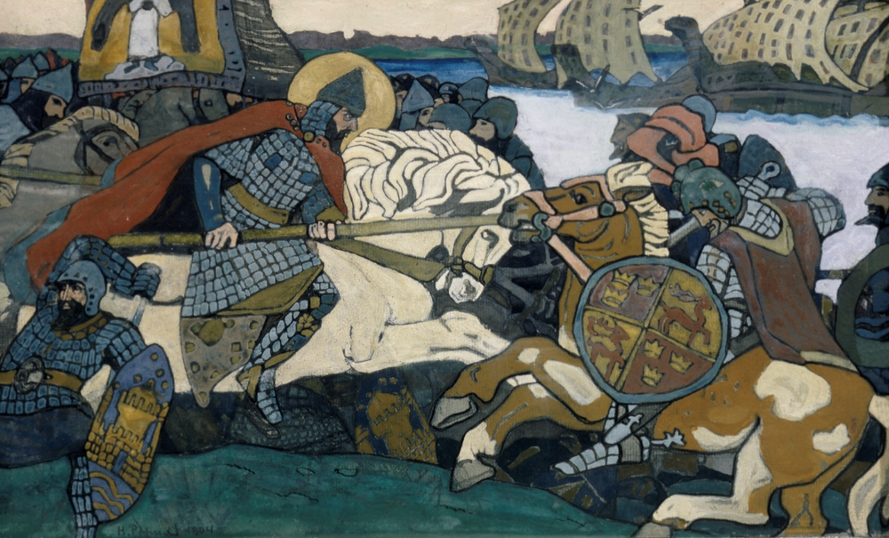 Николай Рерих. «Александр Невский поражает ярла Биргера». Правообладатель: rusmuseumvrm.ru p1gc8v4hg9efytew84cfdhaecusnumz8.png