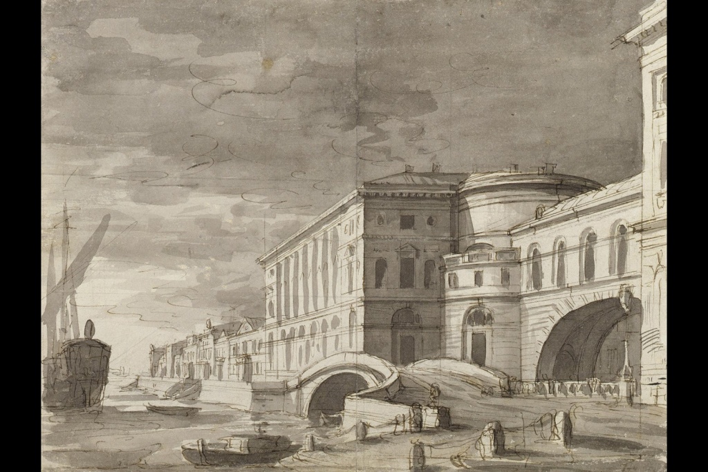 Пьетро Гонзага. Вид Эрмитажного театра. Эскиз занавеса. 1802.