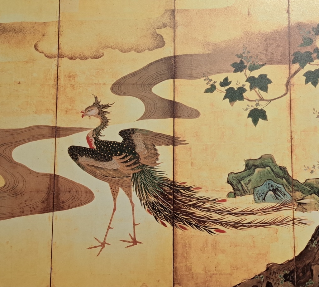 Японская гравюра с птицей Хо-о