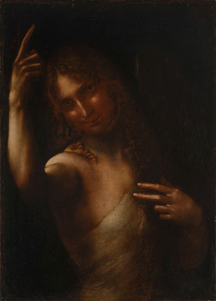 Последователь Леонардо да Винчи Ангел Холст (переведена с дерева), масло.