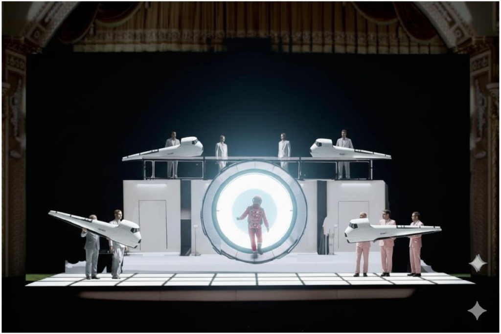  Эскиз декорации для спектакля. Предоставлено пресс-службой Санкт-Петербургского театра музыкальной комедии.