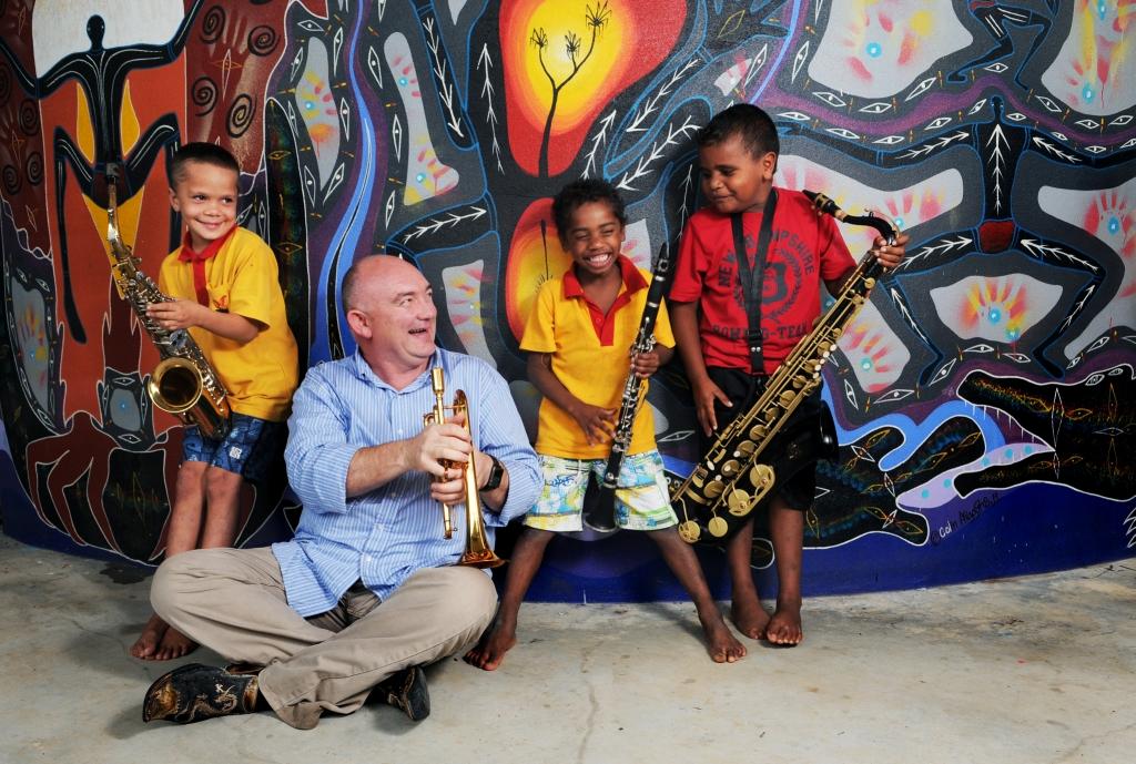 James Morrison with the Yarrabah Band.