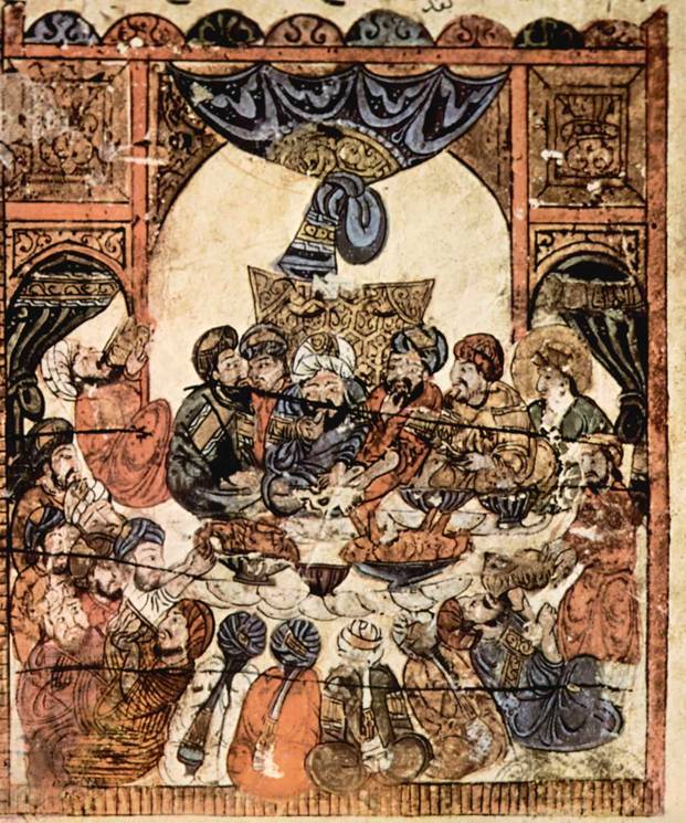 Макамат ("Сборники") ал-Харири. Свадебный пир. Около 1225-1235. Правообладатель: Институт востоковедения РАН. 