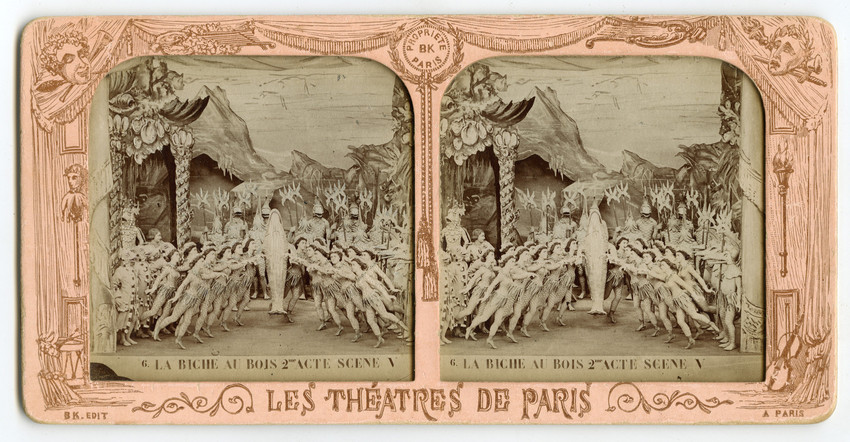Сцена из оперы «Лесная лань» Коньяра. Неизвестный автор, 1870-е. Издательство Адольфа Блока, Париж (Франция)
