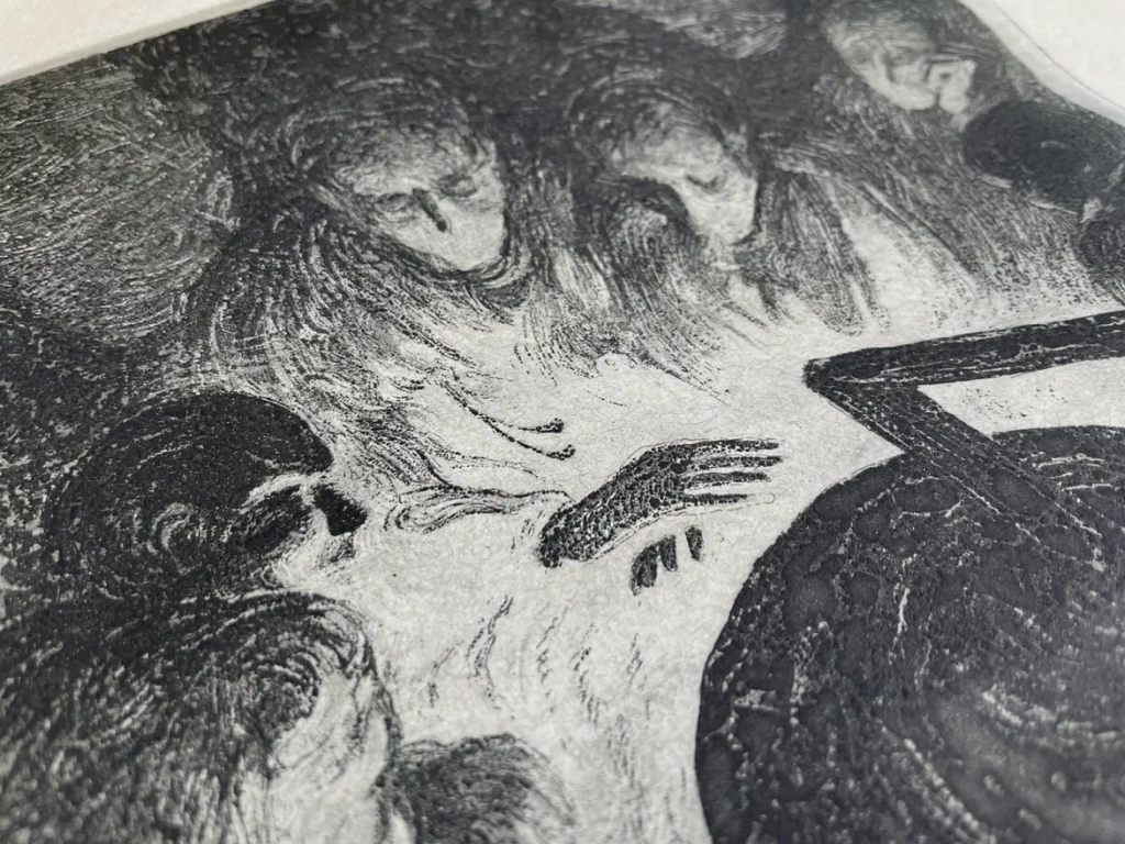 Офорт Екатерины Крыловой по мотивам «Колымских рассказов» Шаламова. Офорт Екатерины Крыловой по мотивам «Колымских рассказов» Шаламова.