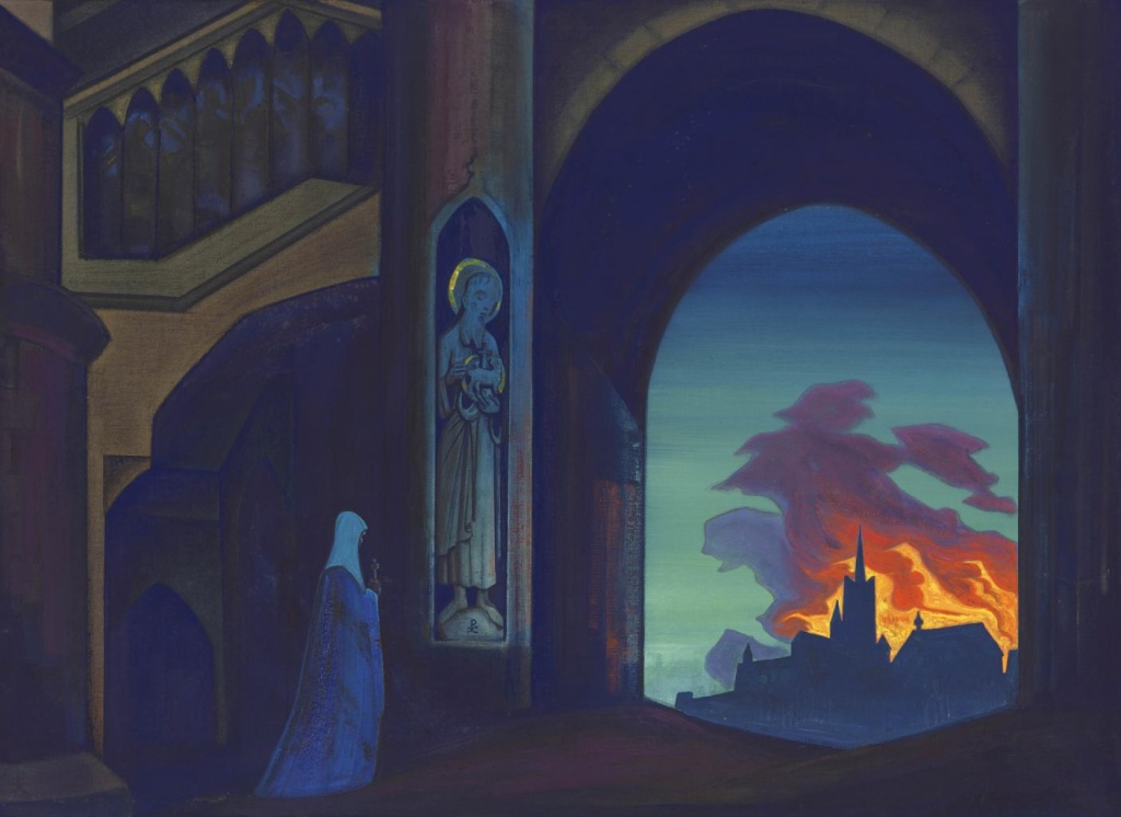 Н.К. Рерих. Святая Женевьева. 1933 Государственный музей народов Востока Москва.jpg