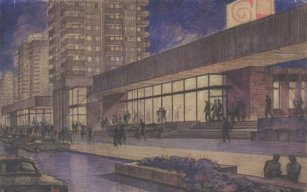 Е. М. Полторацкий. Торговые галереи на проспекте Героев. 1973. ГМИ СПб.jpg