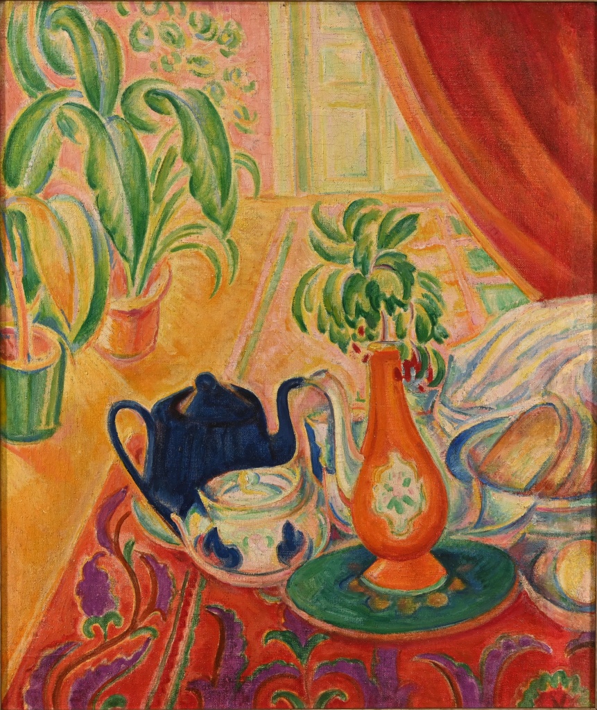 С. Я. Шлейфер. Натюрморт с синим чайником. Холст, дерево, масло. 1912. ГМИ СПб..jpg
