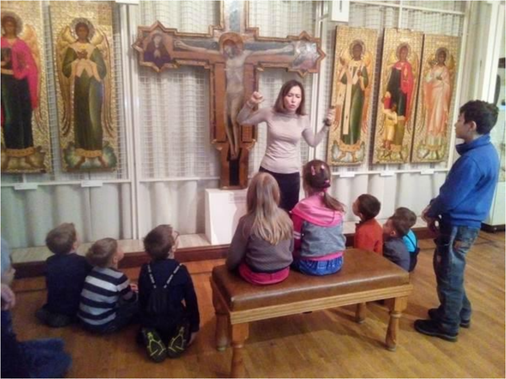 Занятие на экспозиции ГМИР с учащимися ГБОУ Школа № 131 Красносельского района Санкт-Петербурга для детей с ментальными нарушениями в рамках проекта «Открытая территория». Куратор Д.А. Бакиева. Занятие на экспозиции ГМИР с учащимися ГБОУ Школа № 131 Красносельского района Санкт-Петербурга для детей с ментальными нарушениями в рамках проекта «Открытая территория». Куратор Д.А. Бакиева.