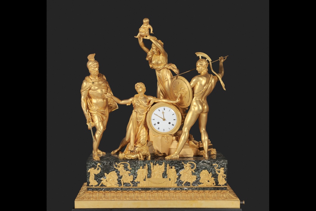 Часы каминные «Битва римлян с сабинянами». Франция, Париж, 1808. апро