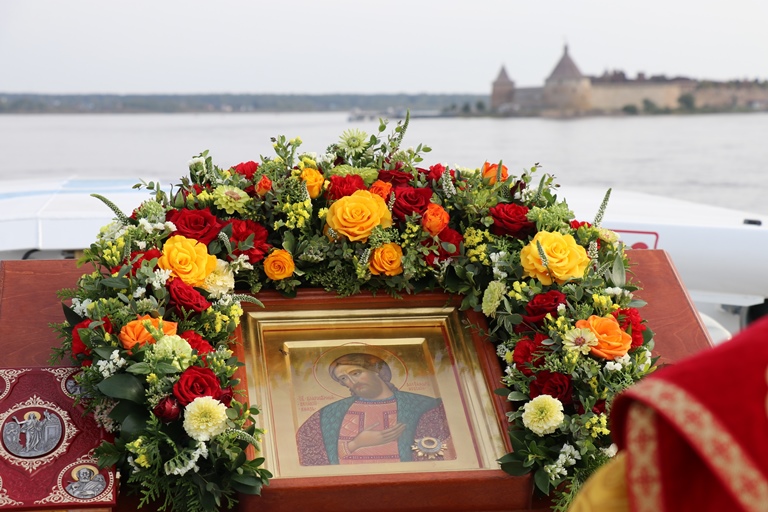Икона Александра Невского с частицей мощей святого. Фото предоставлено пресс-службой Государственного музея истории Санкт-Петербурга. Правообладатель: Государственный музей истории Санкт-Петербурга. 