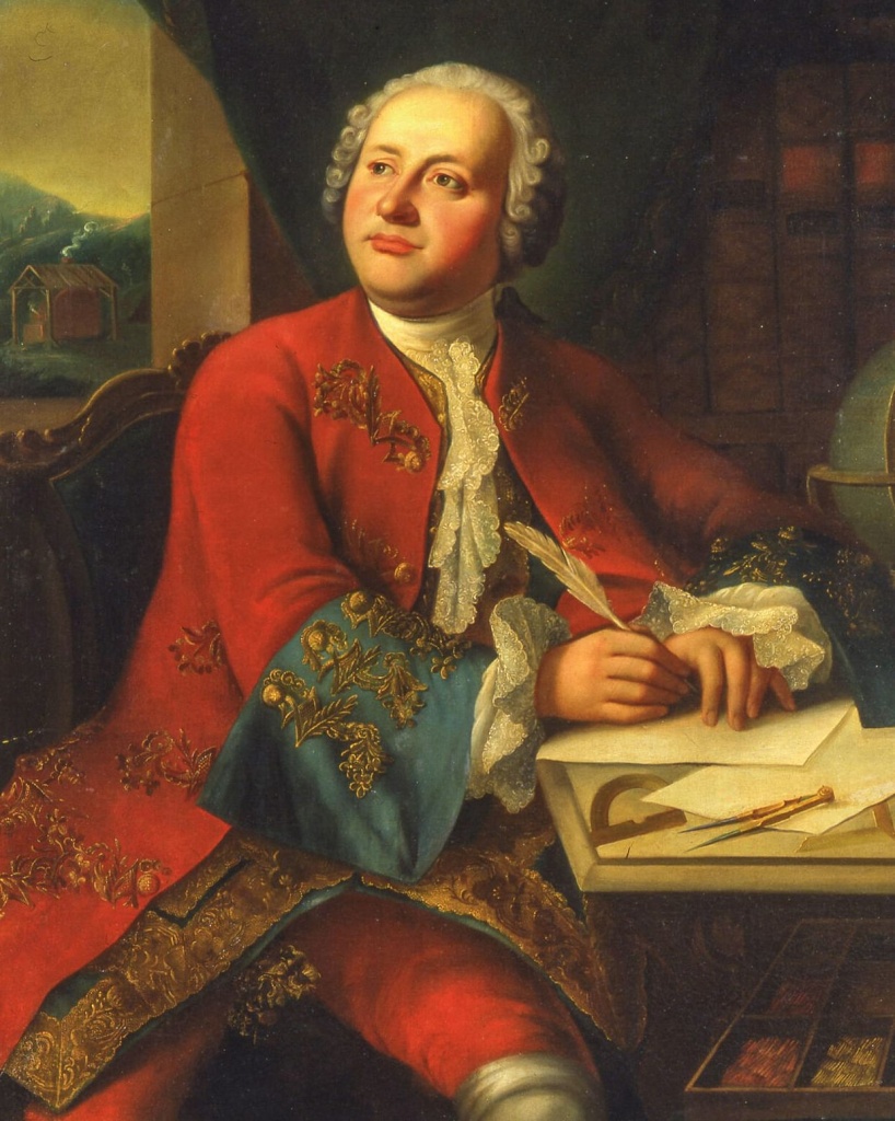 Георг Каспар Иосиф фон Преннер. Портрет Михаила Ломоносова (фрагмент). Середина XIX. Государственный исторический музей, Москва.