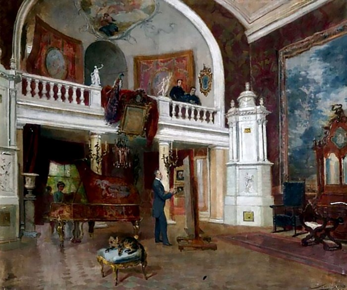 Эрнест Карлович фон Липгарт в мастерской. 