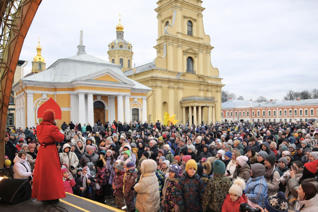 Масленица в Петропавловской крепости. Фото Сергея Полякова-Готлиба предоставлено пресс-службой Музея истории Санкт-Петербурга. Правообладатель: Музей истории Санкт-Петербурга.
