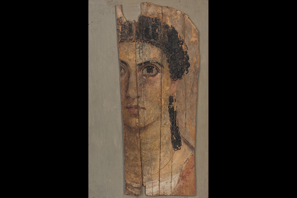 Портрет молодой женщины (четыре фрагмента фаюмского портрета). Египет. Вторая половина II века.