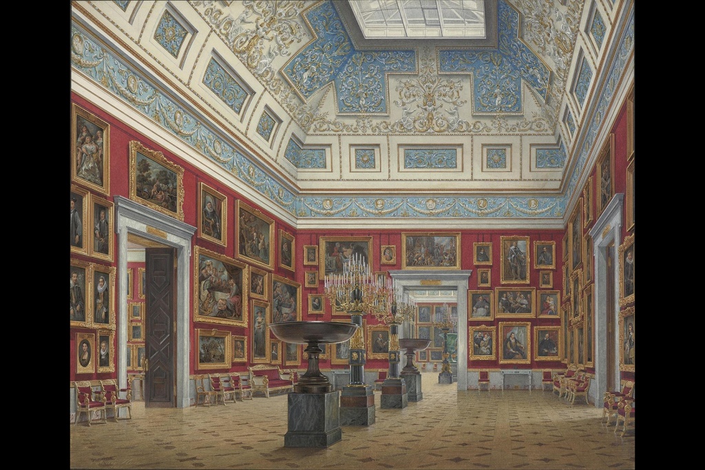 Эдуард Гау (1807–1887). Зал картин фламандской школы в Новом Эрмитаже (1854).