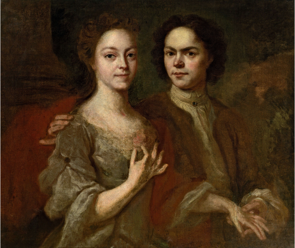 «Автопортрет с женой» Андрея Матвеева (1729). Правообладатель: Государственный Русский музей, rusmuseumvrm.ru.